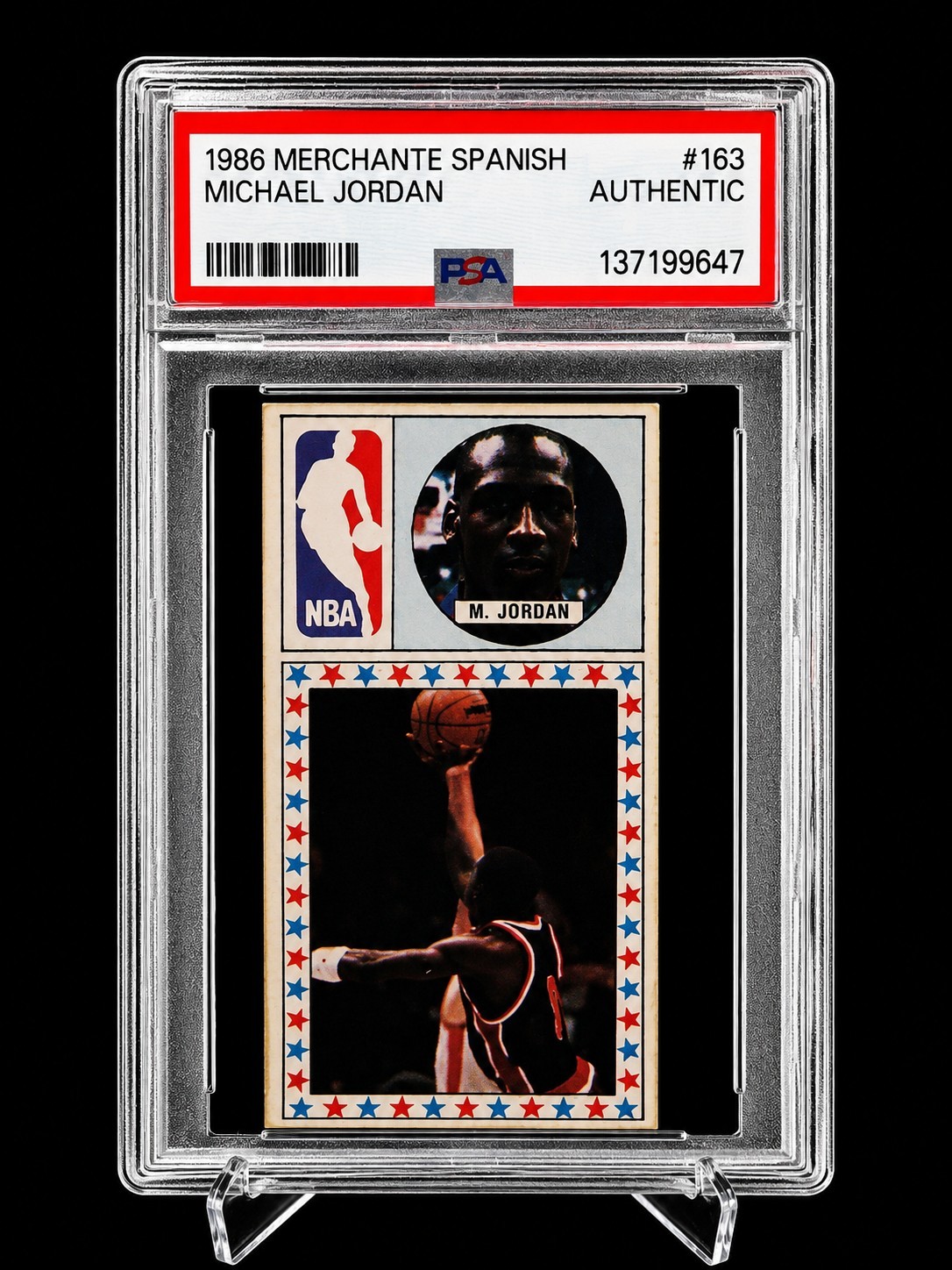 1986 Michael Jordan #163 Merchante Spanish ROOKIE PSA AUTHENTIC European Rookie