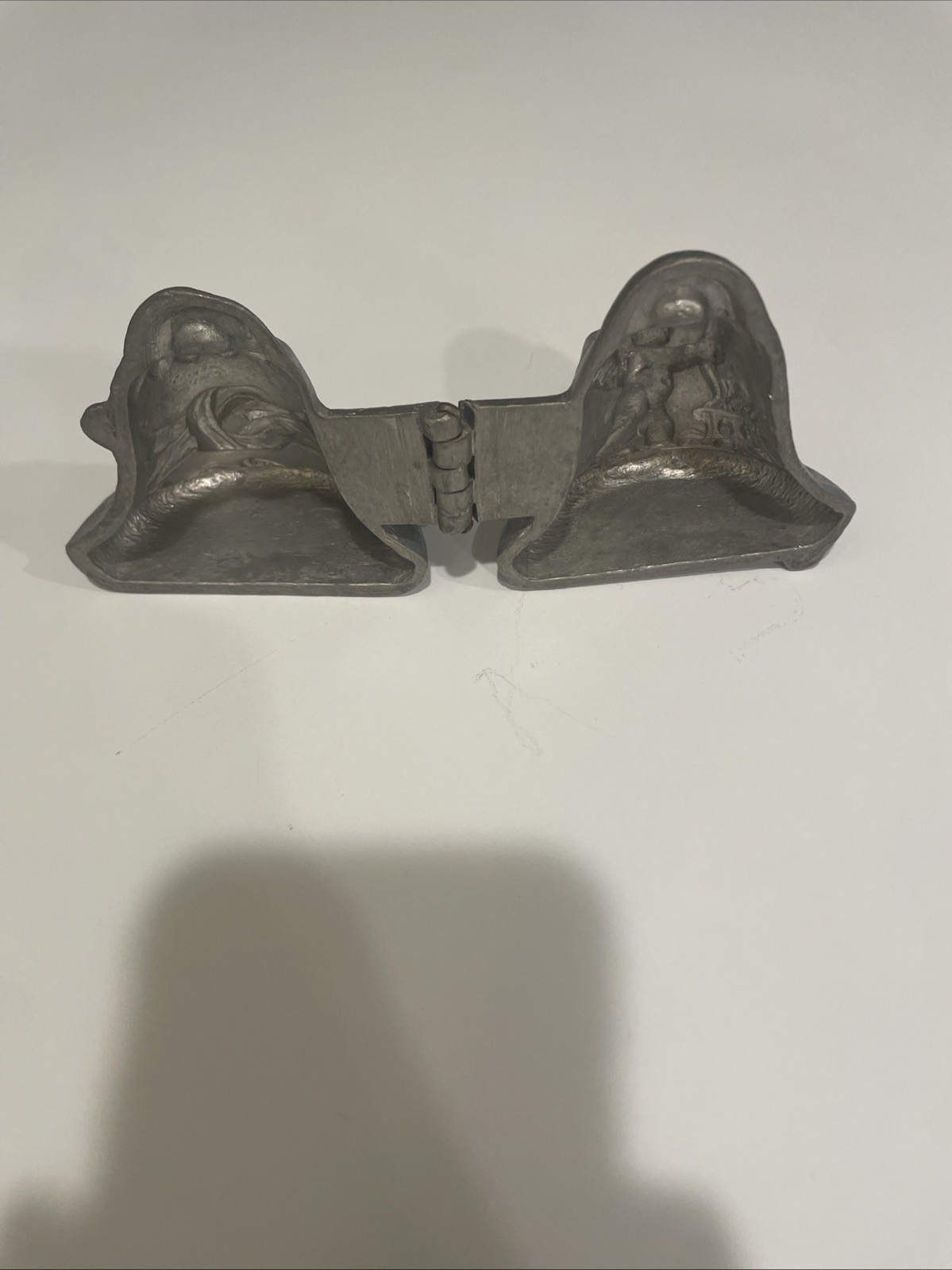 Antique Pewter Ice Cream Chocolate Mold E & Co / S & Co Cupid Bell 1019