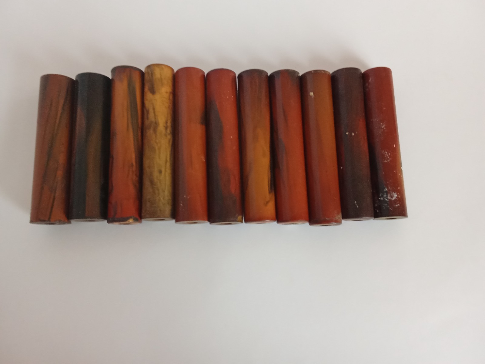 Vintage Bakelite / Catalin Pen Parts / Handles Lot 11pcs Marbled Green Red Yello Vintage Bakelite / Catalin Pen Parts / Handles Lot 11pcs Marbled Green Red Yello
