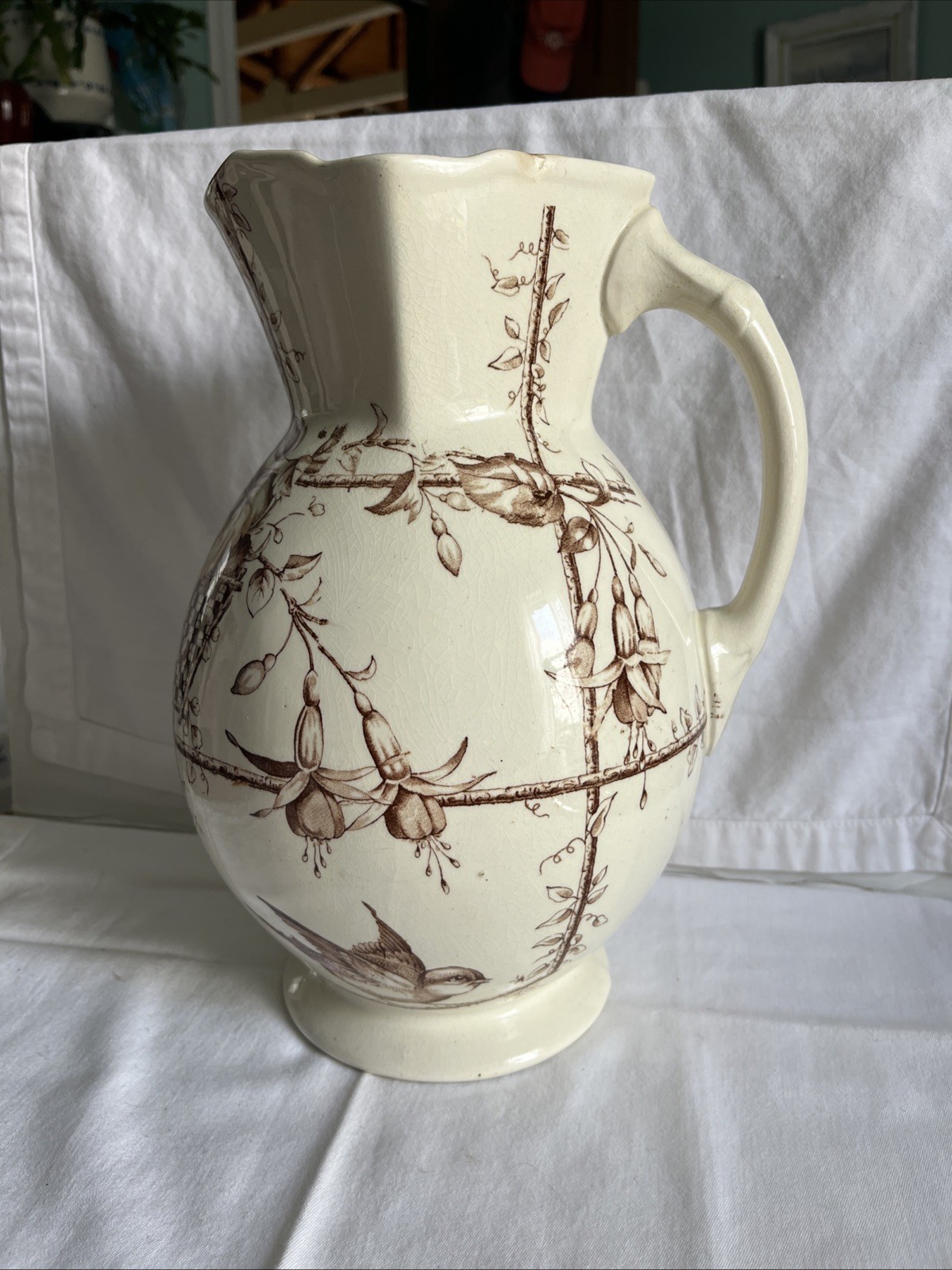 Antique Brown Transferware Aesthetic Era 12\