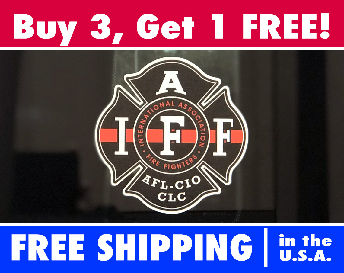 IAFF Firefighter The Thin Red Line Window Decal Stickers Fire Fighter Cross IAFF Firefighter The Thin Red Line Window Decal Stickers Fire Fighter Cross