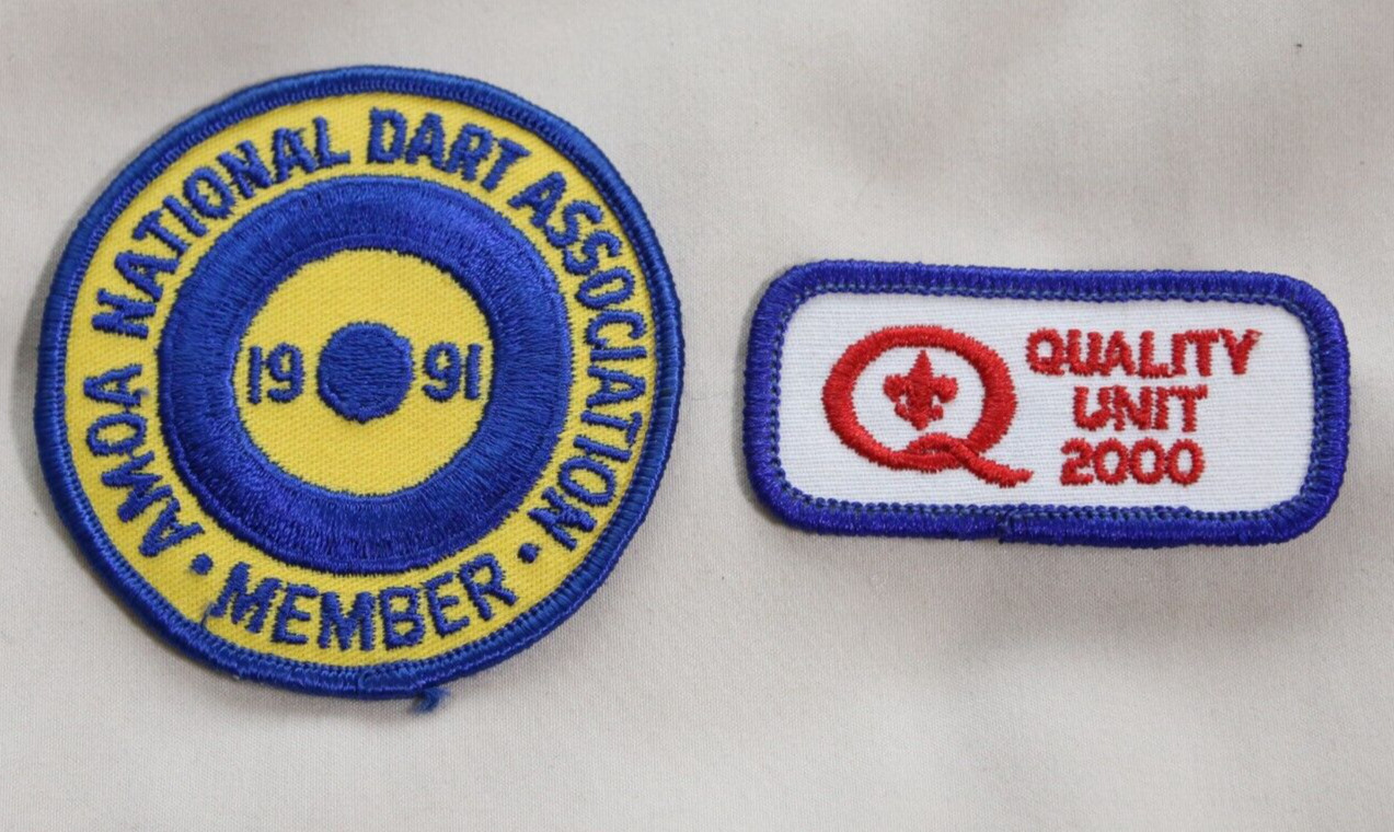 AMOA National Dart Association Member & Quality Unit 2000 Vintage Patches 