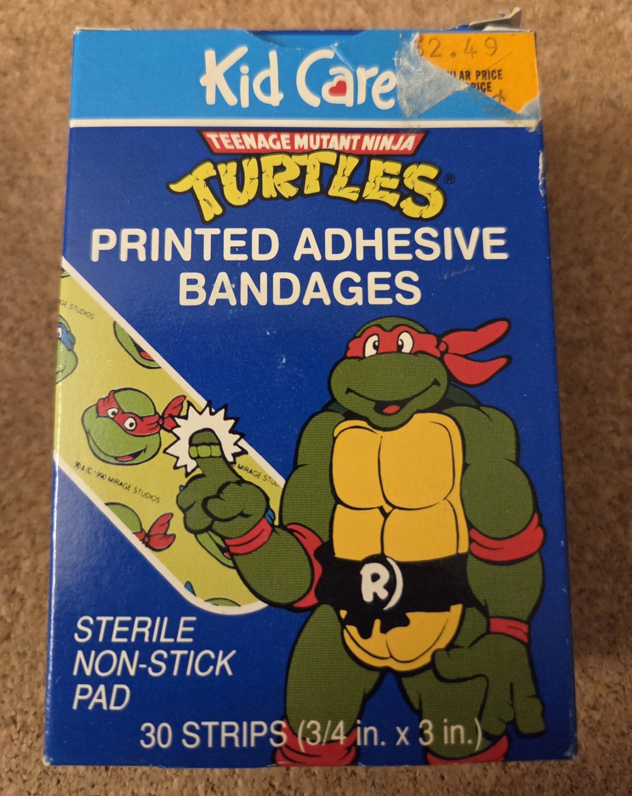 1991 FULL BOX of 30 Kid Care Teenage Mutant Ninja Turtles Printed Bandaids 1991 FULL BOX of 30 Kid Care Teenage Mutant Ninja Turtles Printed Bandaids