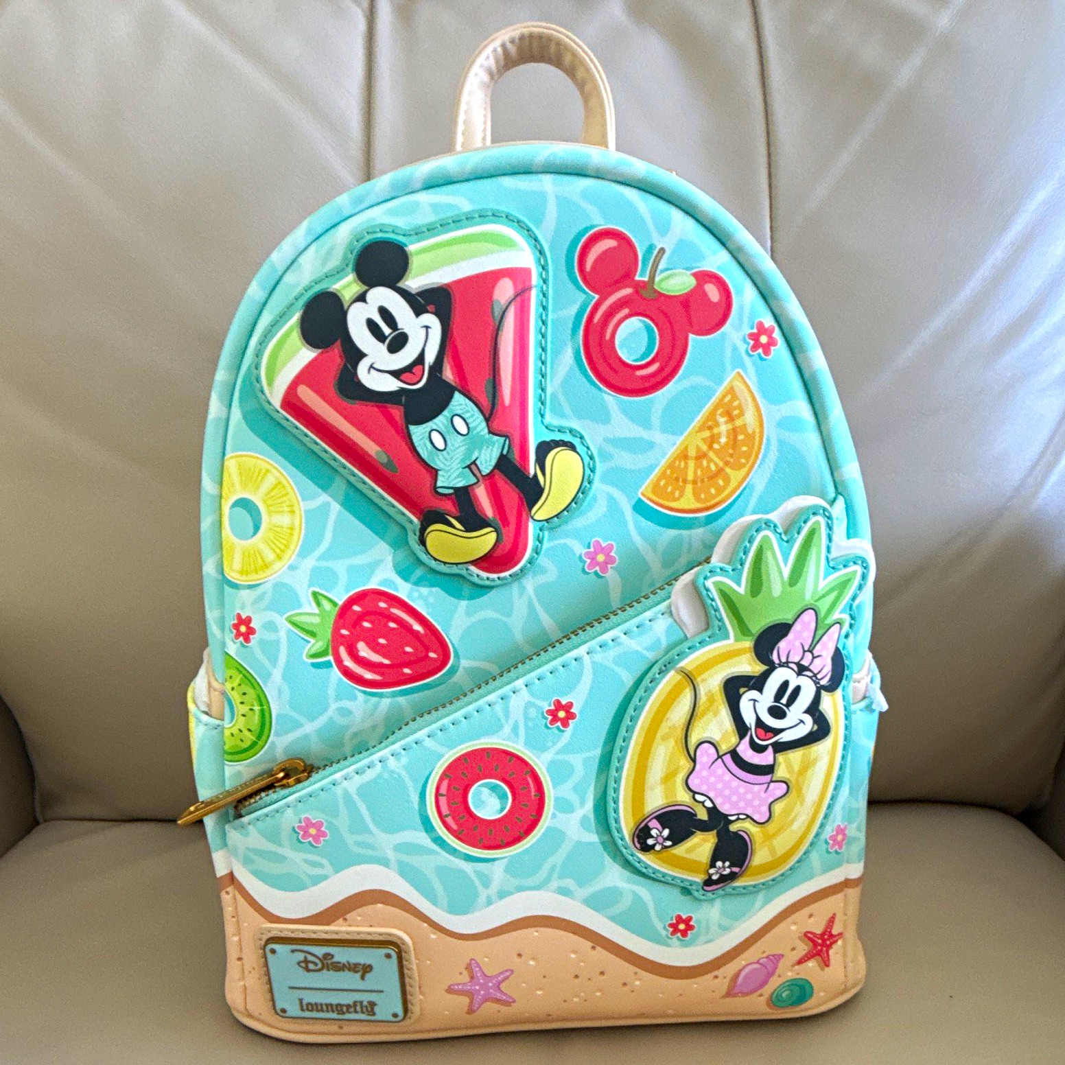 Loungefly Disney Mickey & Minnie Mouse Beach Fun Mini Backpack Light Blue NWT Loungefly Disney Mickey & Minnie Mouse Beach Fun Mini Backpack Light Blue NWT