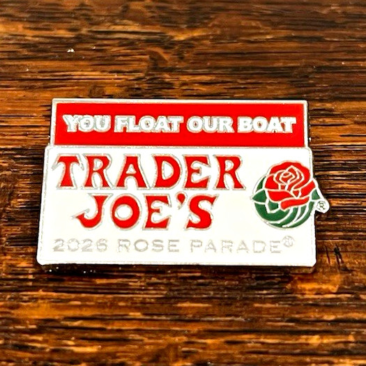 Trader Joe’s 2026 Rose Parade “You Float Our Boat” Pinback Button Trader Joe’s 2026 Rose Parade “You Float Our Boat” Pinback Button