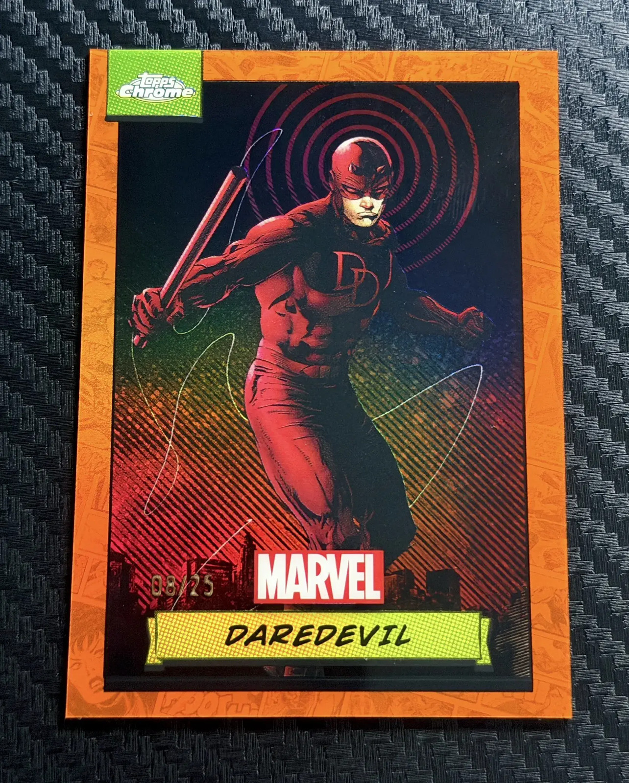 2024 Topps Chrome Marvel Daredevil Orange Refractor /25 ST50