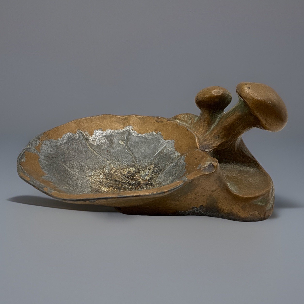 Antique 1933 McClelland Barclay Signed Art Deco Bronze Mushroom Dish