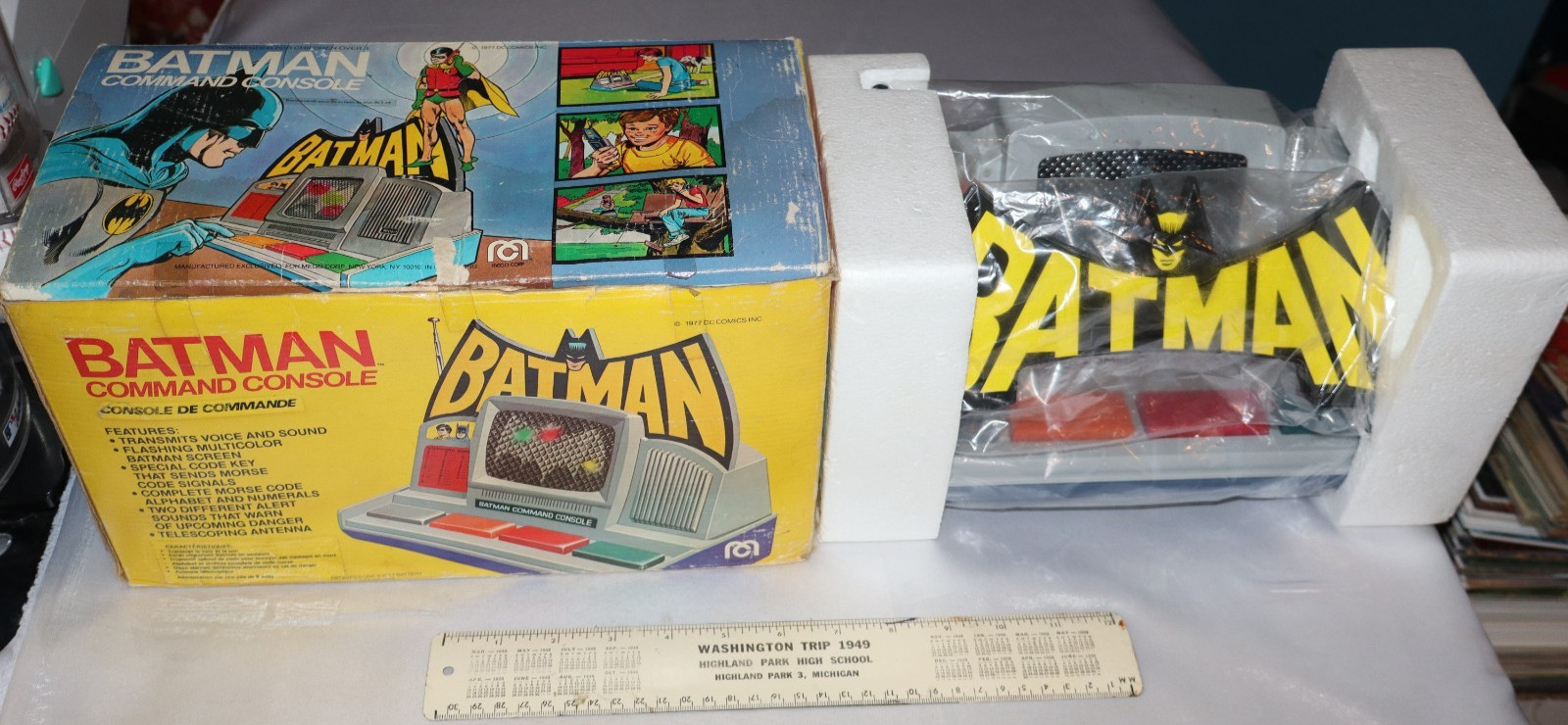 New in Box VTG 1977 Mego Batman Command Console Unused Tested Works 70s Toy Rare