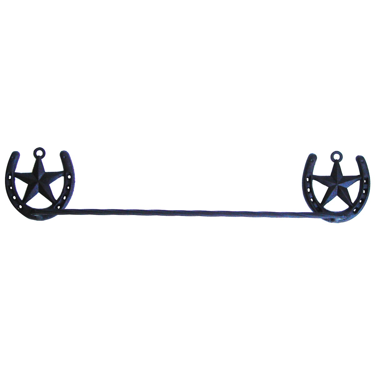Wall Mount Texas Barn Star/Horseshoe Bathroom Towel Bar Holder/Hanger Bath Rack