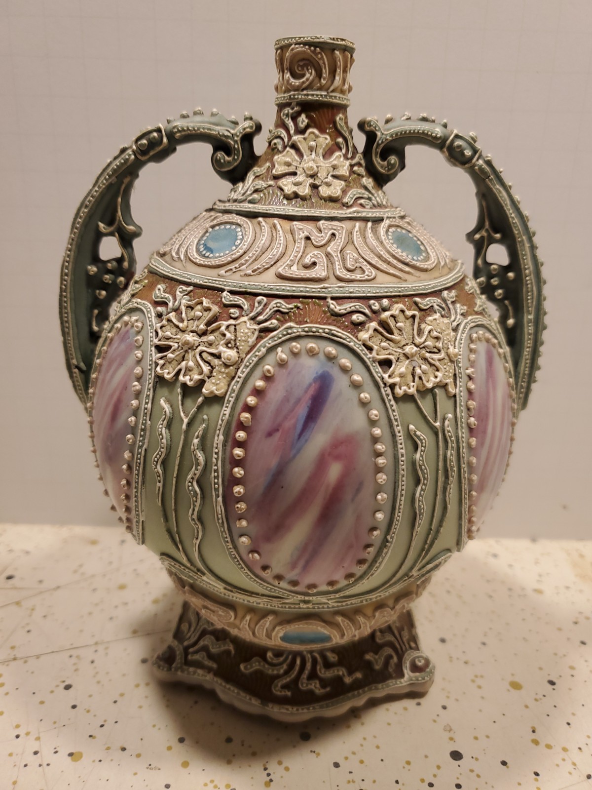 Antique Moriage Nippon Porcelain 7 inch Vase Antique Moriage Nippon Porcelain 7 inch Vase