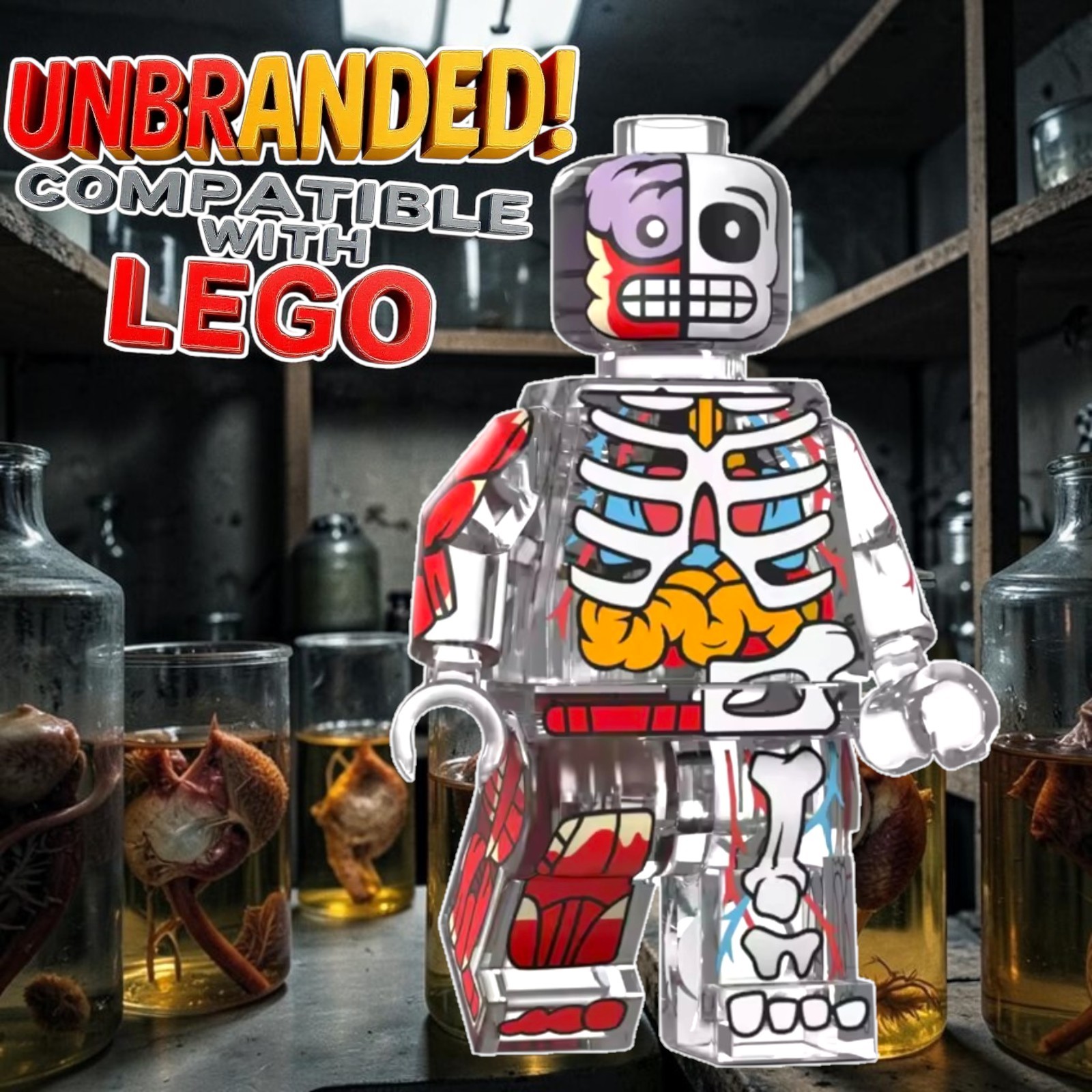 🧠Clear Brick Figure Dissection Corpse Autopsy Minifigures Anatomy Lab Man 🧠Clear Brick Figure Dissection Corpse Autopsy Minifigures Anatomy Lab Man