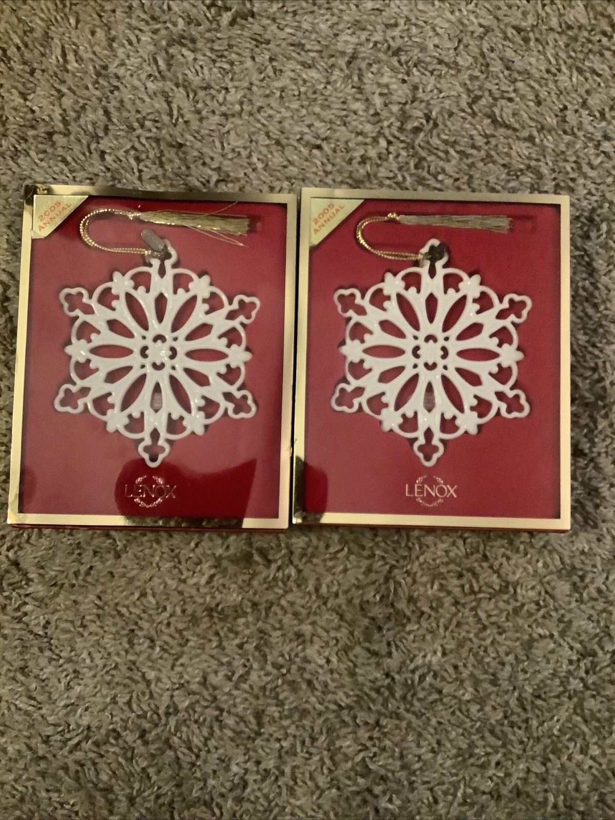 NIP Lenox 2005 Lot Of 2 Snow Fantasies Snowflake NIP Lenox 2005 Lot Of 2 Snow Fantasies Snowflake