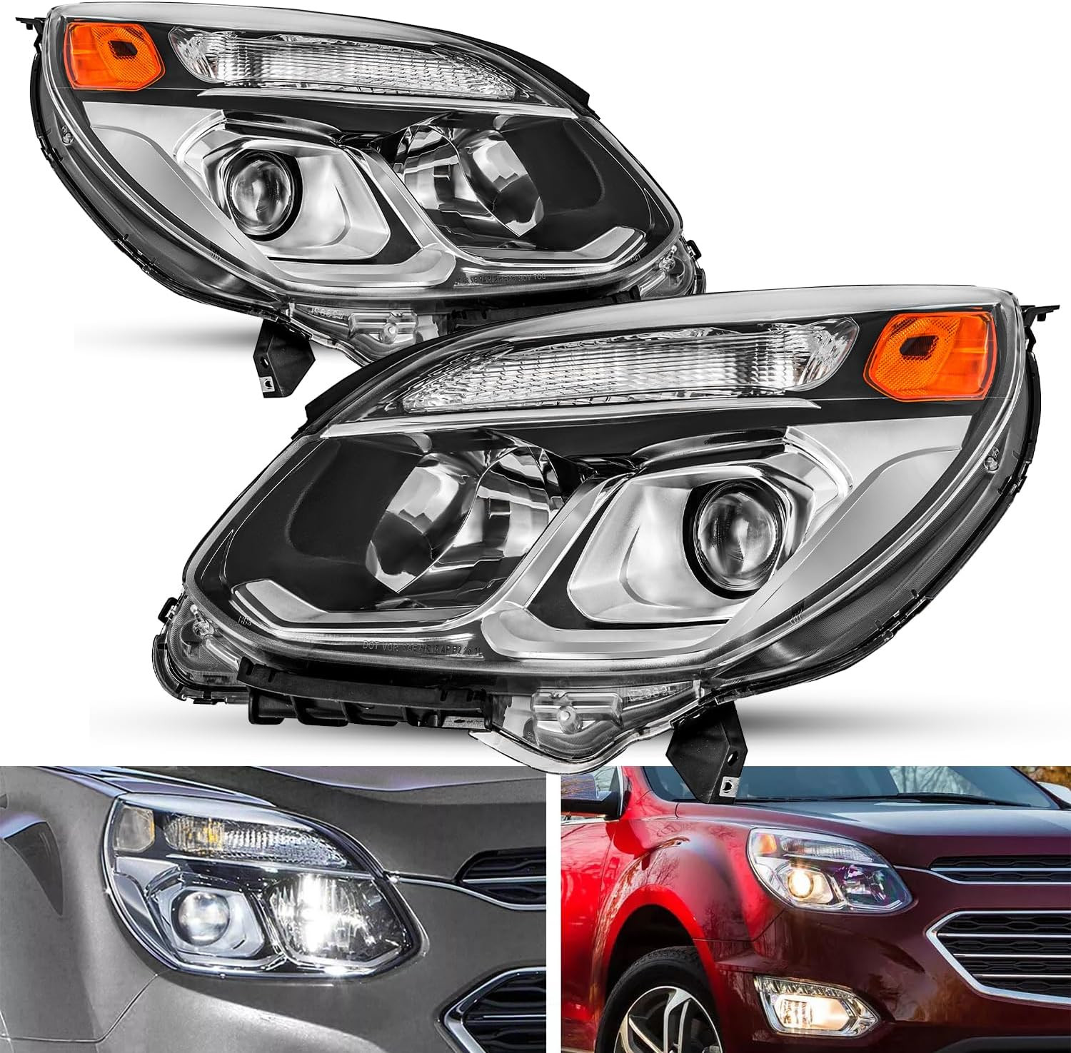 Projector Halogen Headlight Assembly Fit 2016 2017 Chevy Equinox Projector Halogen Headlight Assembly Fit 2016 2017 Chevy Equinox