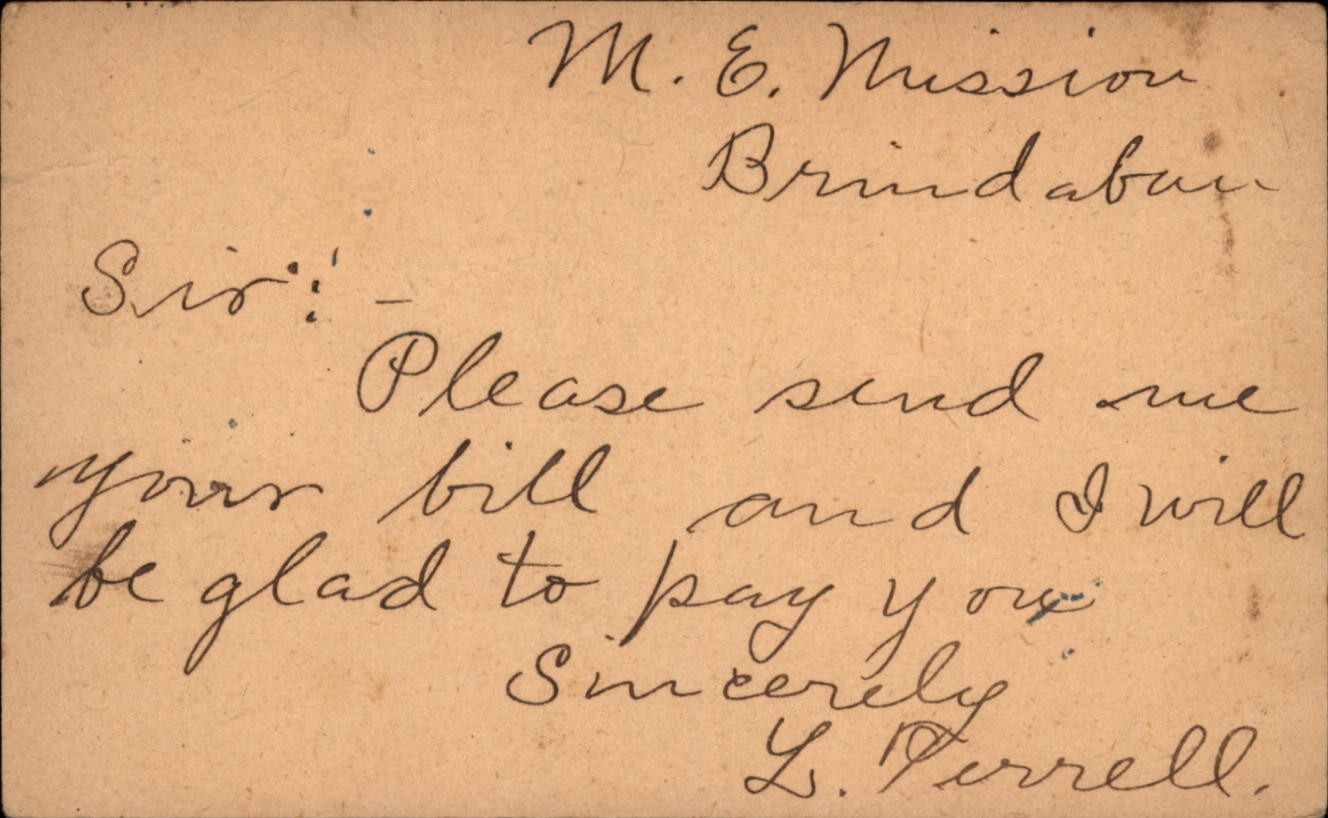 INDIA POST CARD 1911 Brindaban India postmark postcard INDIA POST CARD 1911 Brindaban India postmark postcard
