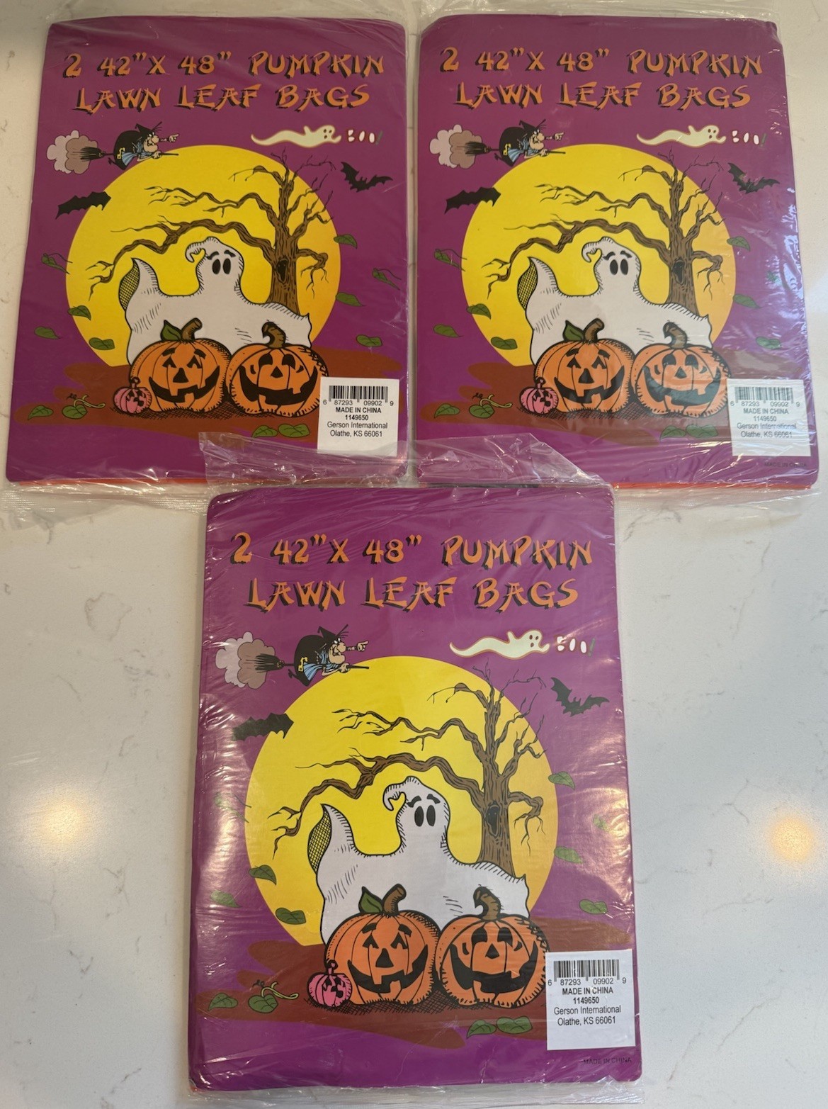 New Vintage 90s Pumpkin Lawn Leaf Bags 42