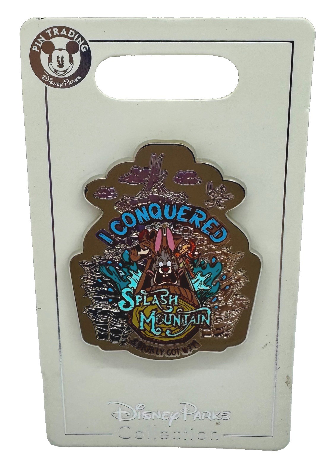 Disney Parks I Conquered Splash Mountain Attraction Pin Brer Rabbit Retired NWT Disney Parks I Conquered Splash Mountain Attraction Pin Brer Rabbit Retired NWT