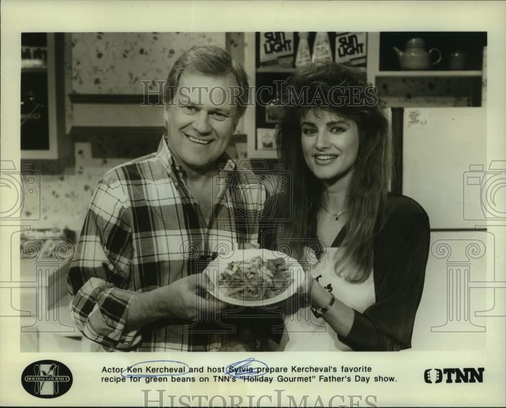 1989 Press Photo Ken Kercheval and host Sylvia in TNN's 