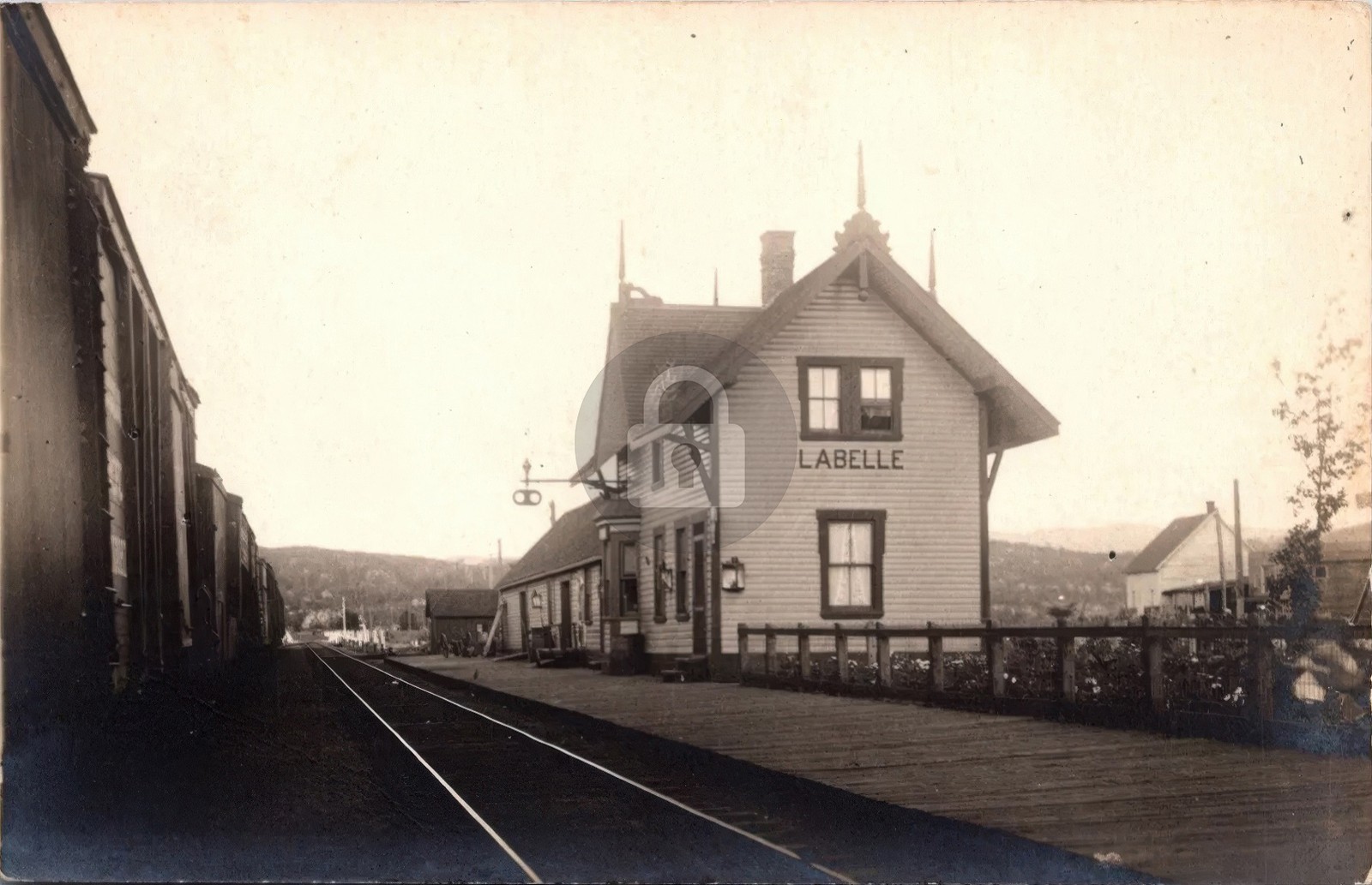 Labelle QC Quebec Canada CP Railroad Depot Station RPPC Photo Postcard COPY Labelle QC Quebec Canada CP Railroad Depot Station RPPC Photo Postcard COPY