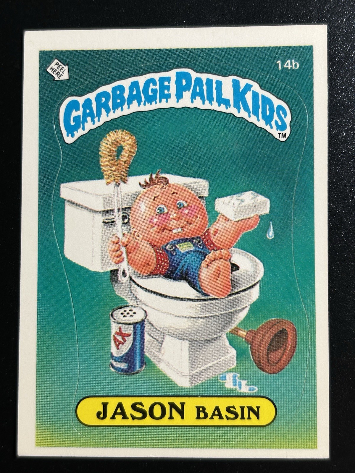 1985 Topps Garbage Pail Kids GPK First Series 1 OS1 14b Jason Basin GLOSSY 1985 Topps Garbage Pail Kids GPK First Series 1 OS1 14b Jason Basin GLOSSY