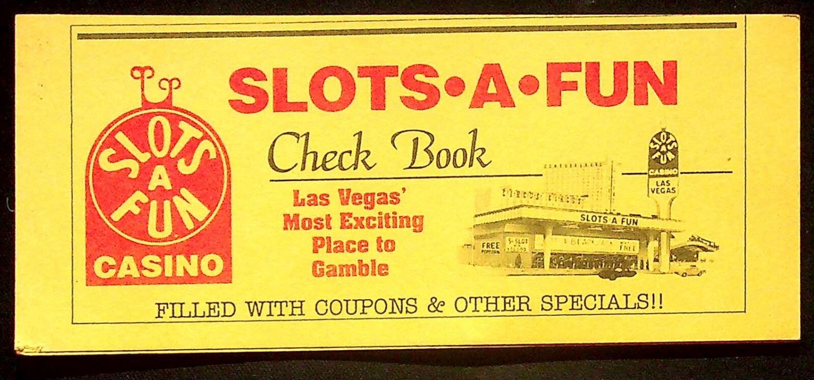 Vtg Slots A Fun Casino Check Book Las Vegas bonus fun