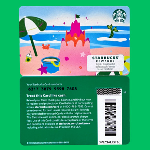 2024 STARBUCKS SUMMER Beach Shore Scene Gift Card New #6317 2024 STARBUCKS SUMMER Beach Shore Scene Gift Card New #6317