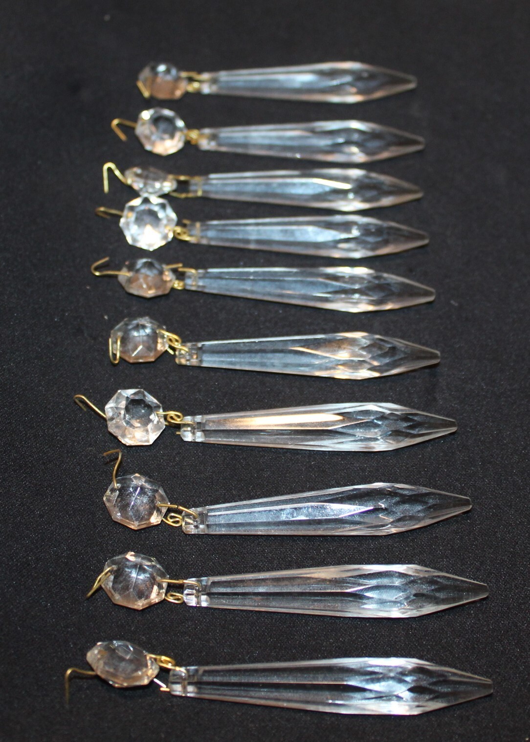 LAST 18 CZECH GLASS CRYSTAL ICICLE SPEARS CHANDELIER PART PRISM 3\ LAST 18 CZECH GLASS CRYSTAL ICICLE SPEARS CHANDELIER PART PRISM 3\