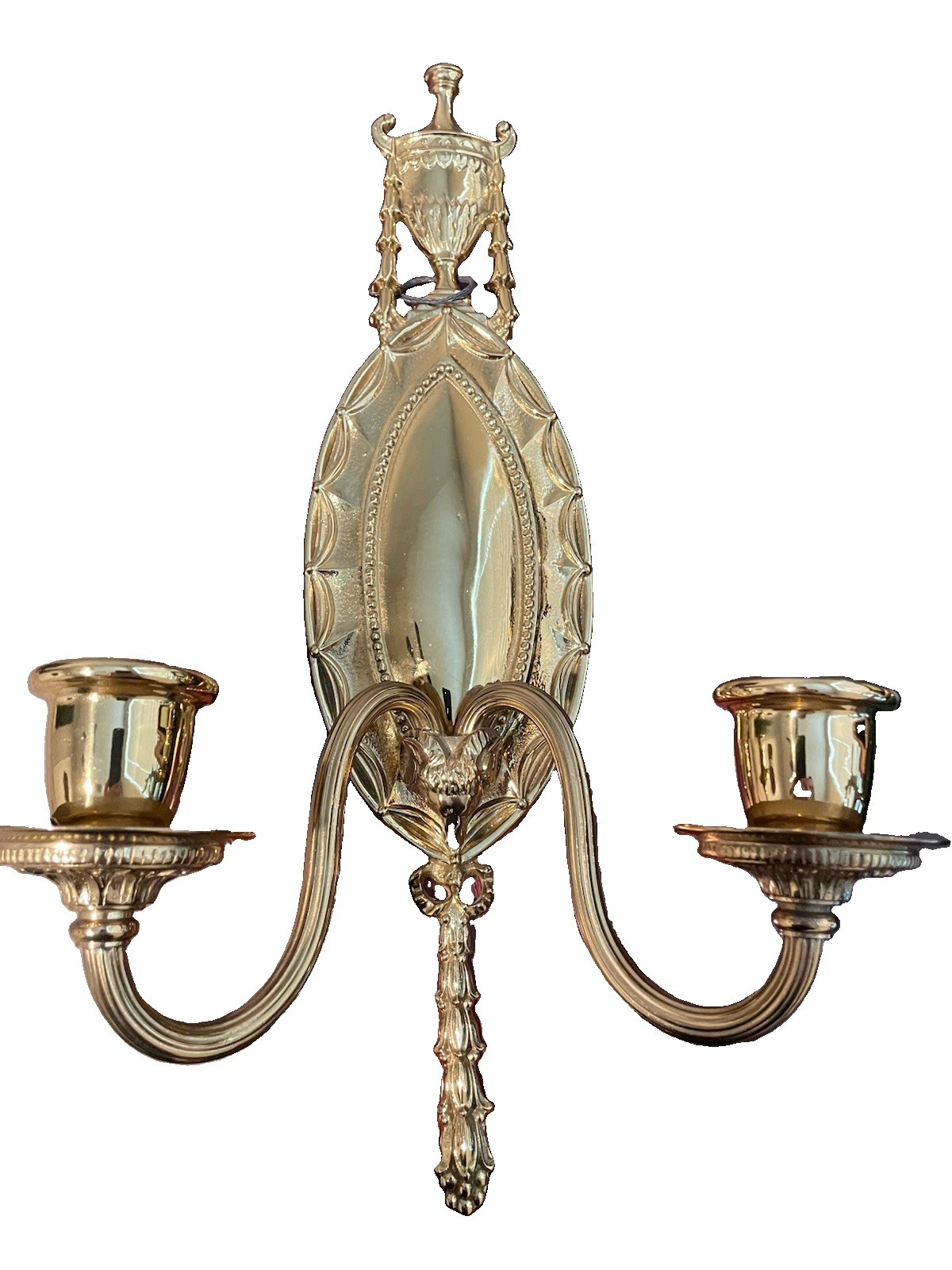 Pair of Brass Wall Candelabras Candle Holders Pair of Brass Wall Candelabras Candle Holders