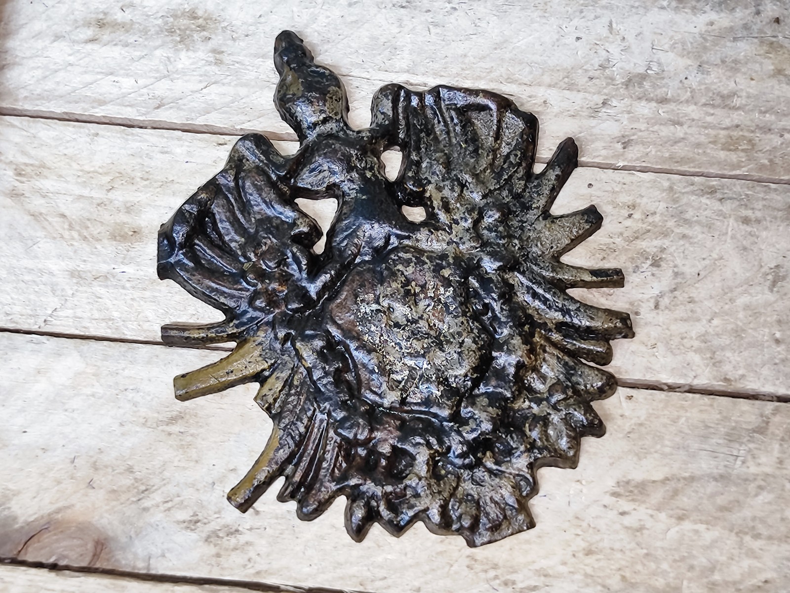 Vintage Cast iron Сoat of Arms Kaiser's Germany Eagle. Rare , Antiq