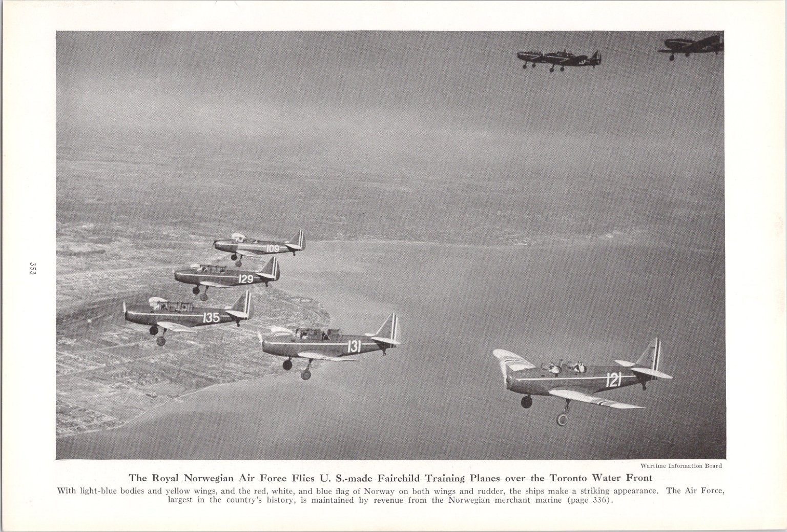 1943 Royal Norwegian Air Force Fairchild Planes Toronto WWII Photo Page