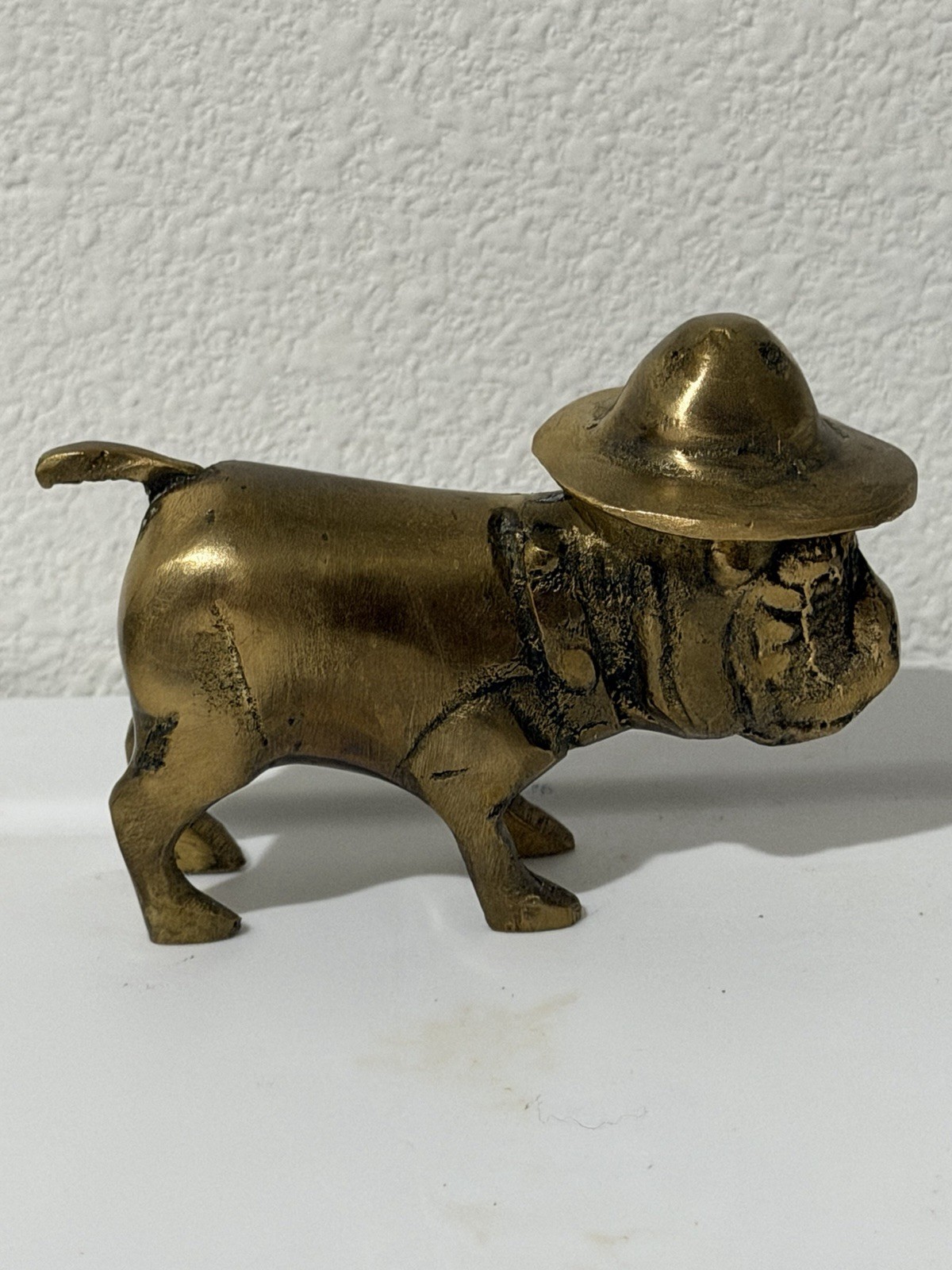 US Marine Corps USMC Drill Sergeant Bulldog Chesty Brass Figure 4” Paperweight