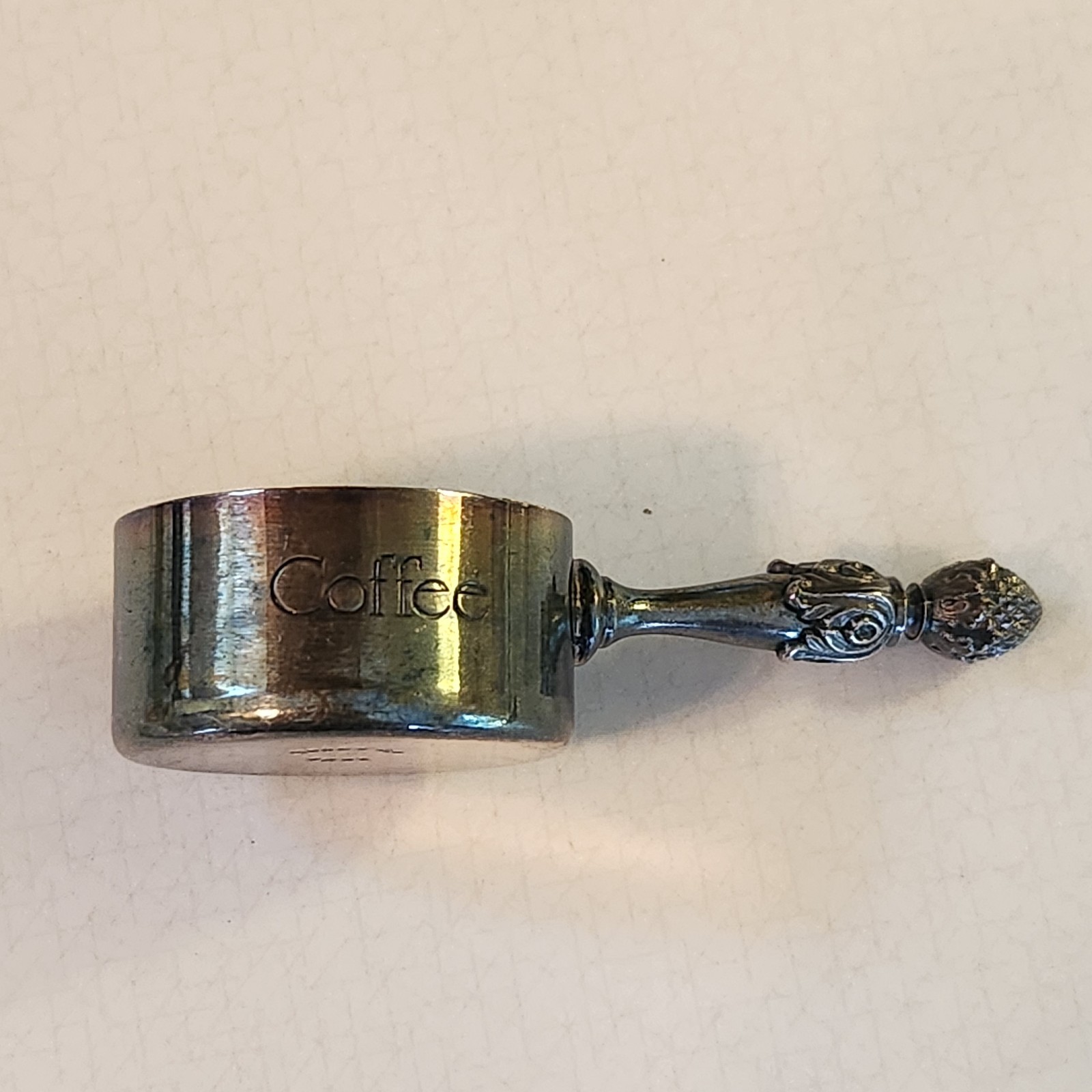 Vtg Towle EP Silver Plate Coffee Scoop  Pineapple Tipped Handle 3232 Monogrammed