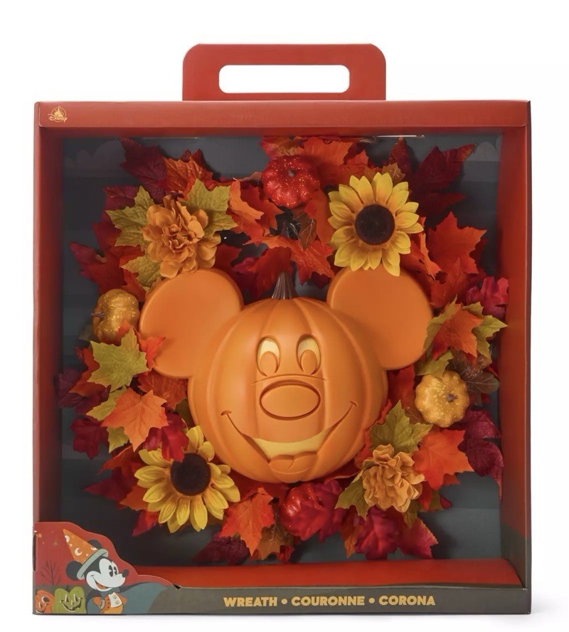 Disney Parks Halloween Fall Mickey Mouse Pumpkin Light Up Wreath NEW 🎃🍁