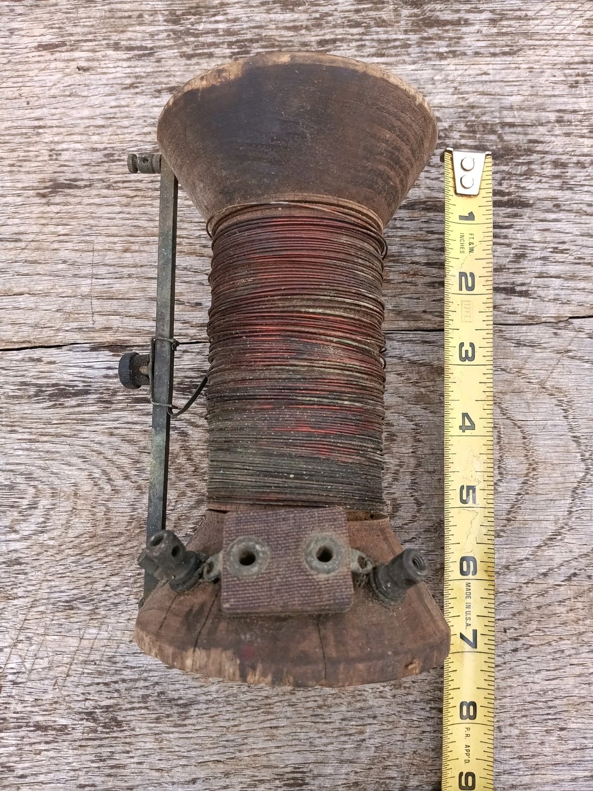 Antique Telegraph Spool Induction Coil Cylinder Consenser