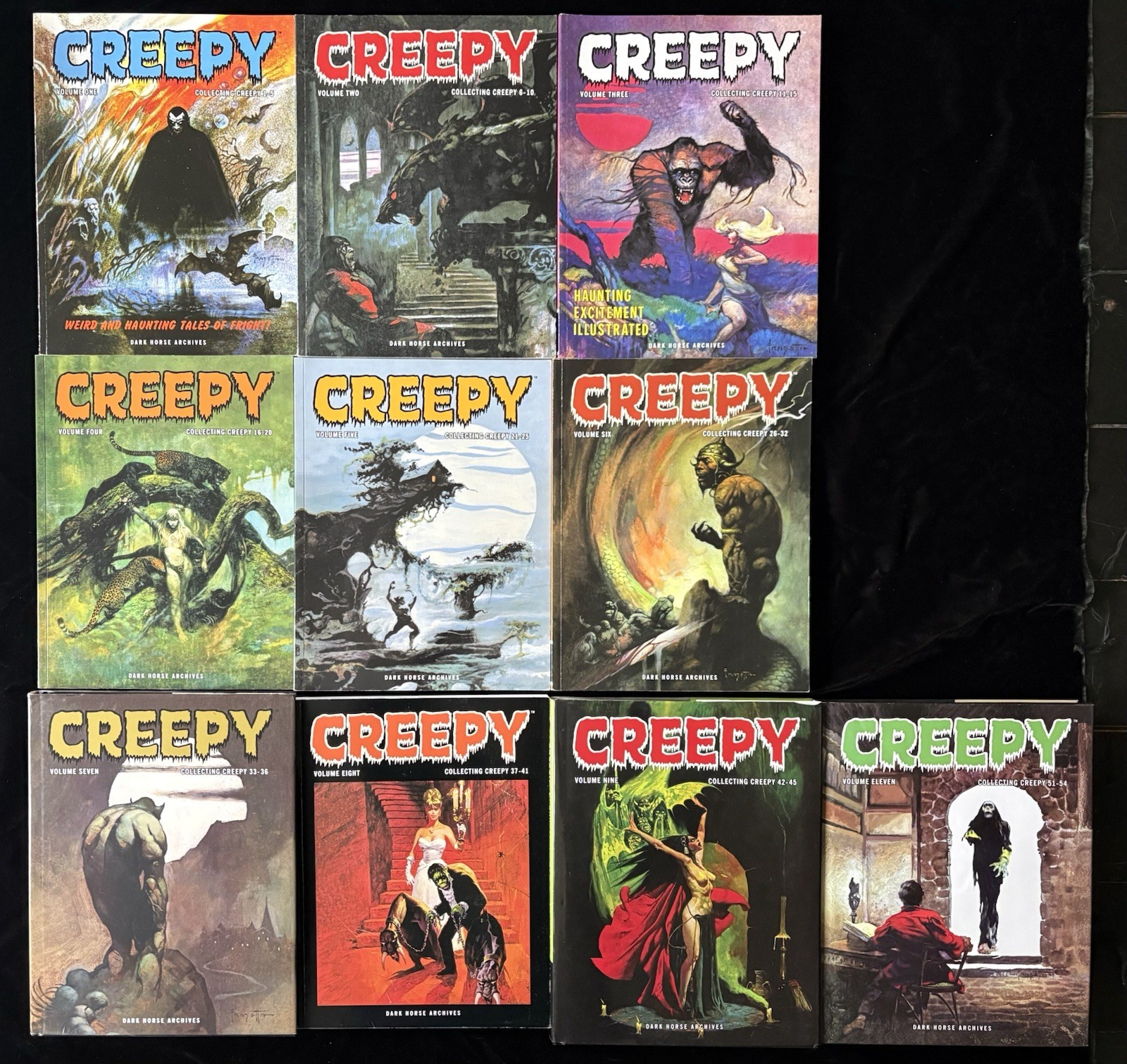 Creepy Archives Vol #1 2 3 4 5 6 7 8 9 11 Lot of (10) Both HC/SC Dark Horse