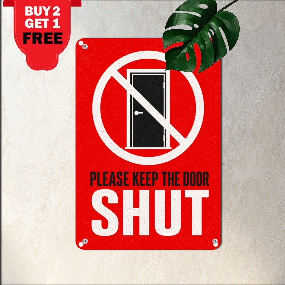 Keep Door Closed Warning Caution Sign 8x12 Industrial Security Metal Tin Art