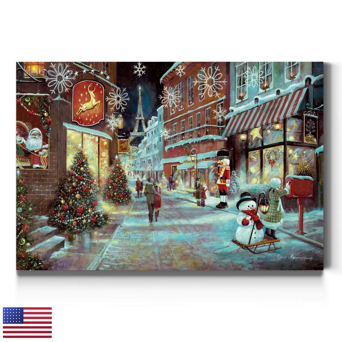 Renditions Gallery Christmas in Paris Wall Art Winter Village 18 in H x 27 in W Renditions Gallery Christmas in Paris Wall Art Winter Village 18 in H x 27 in W