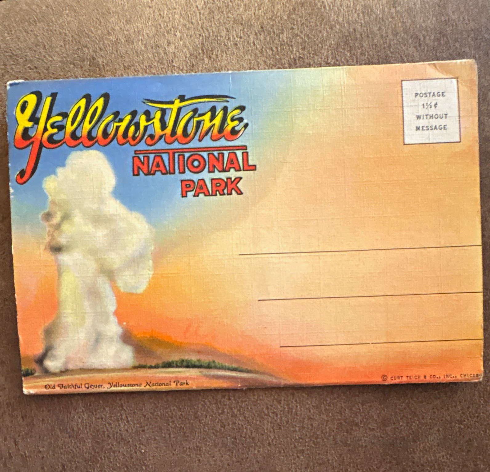 1946 Yellowstone National Park Souvenir Postcard Folder Booklet Great Falls
