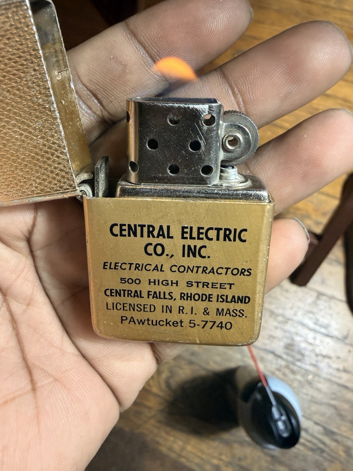 Vintage Park Sherman Lighter Central Electric Adv Rhode Island Working