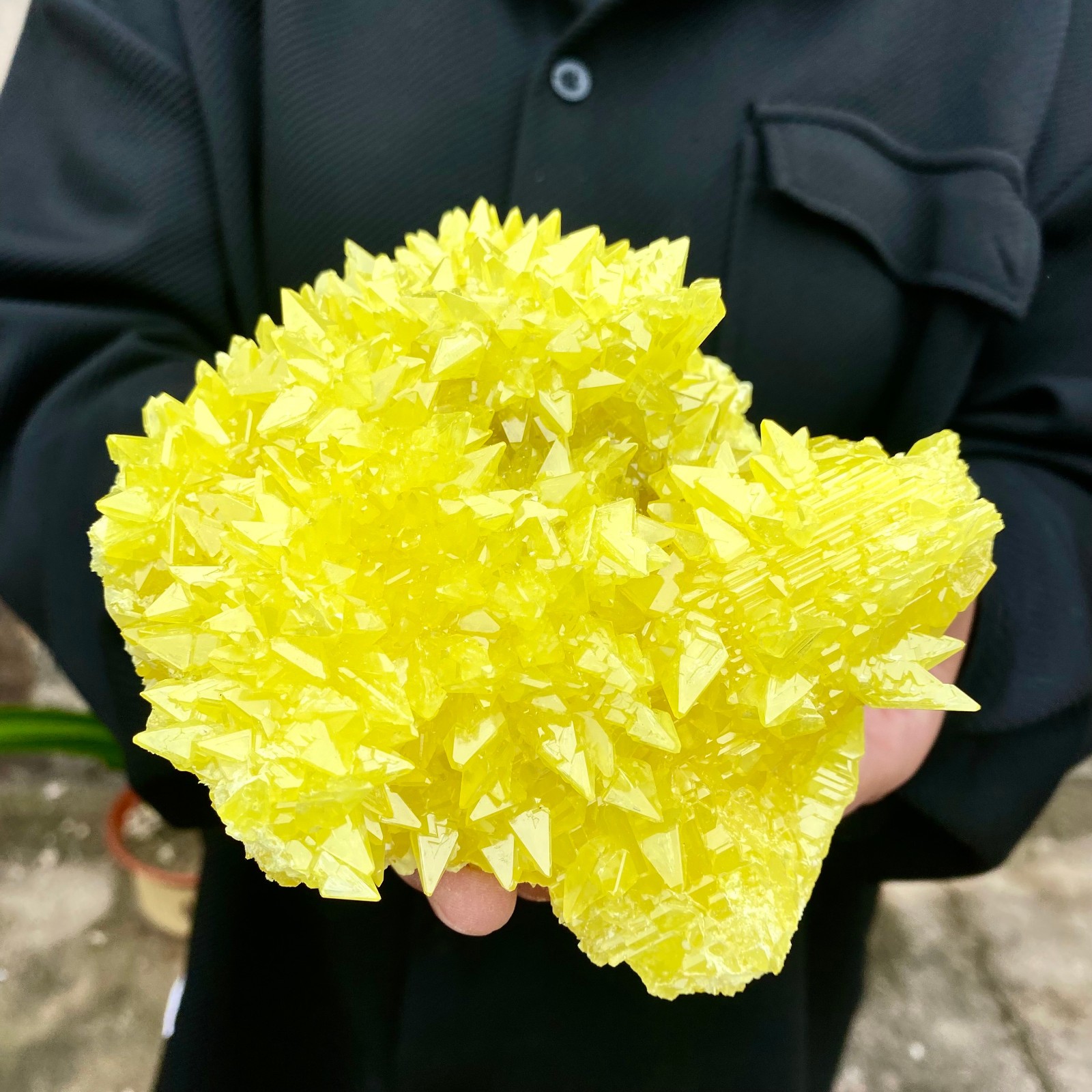 640G Rare Natural yellow sulfur crystal quartz crystal mineral specimen