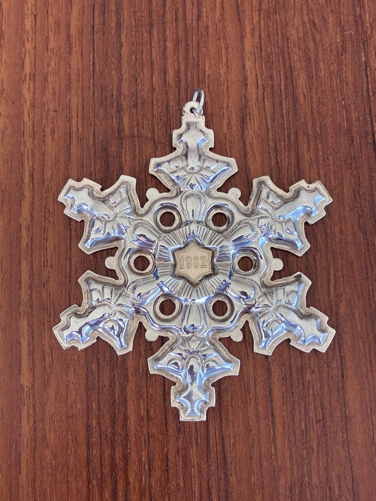 Vintage Sterling Silver GORHAM 1982 Snowflake Christmas Ornament