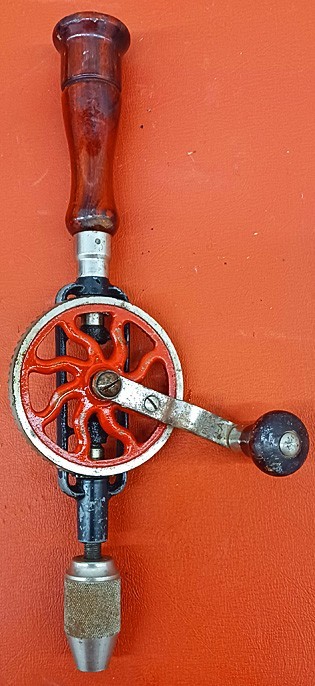 Antique 1920s Millers Falls No. 2 Egg Beater Hand Drill Rosewood Handle + 7 Bits