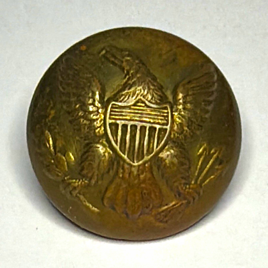 Original Civil War (1861-65) Brass Eagle & Shield Shank Back Button Militaria