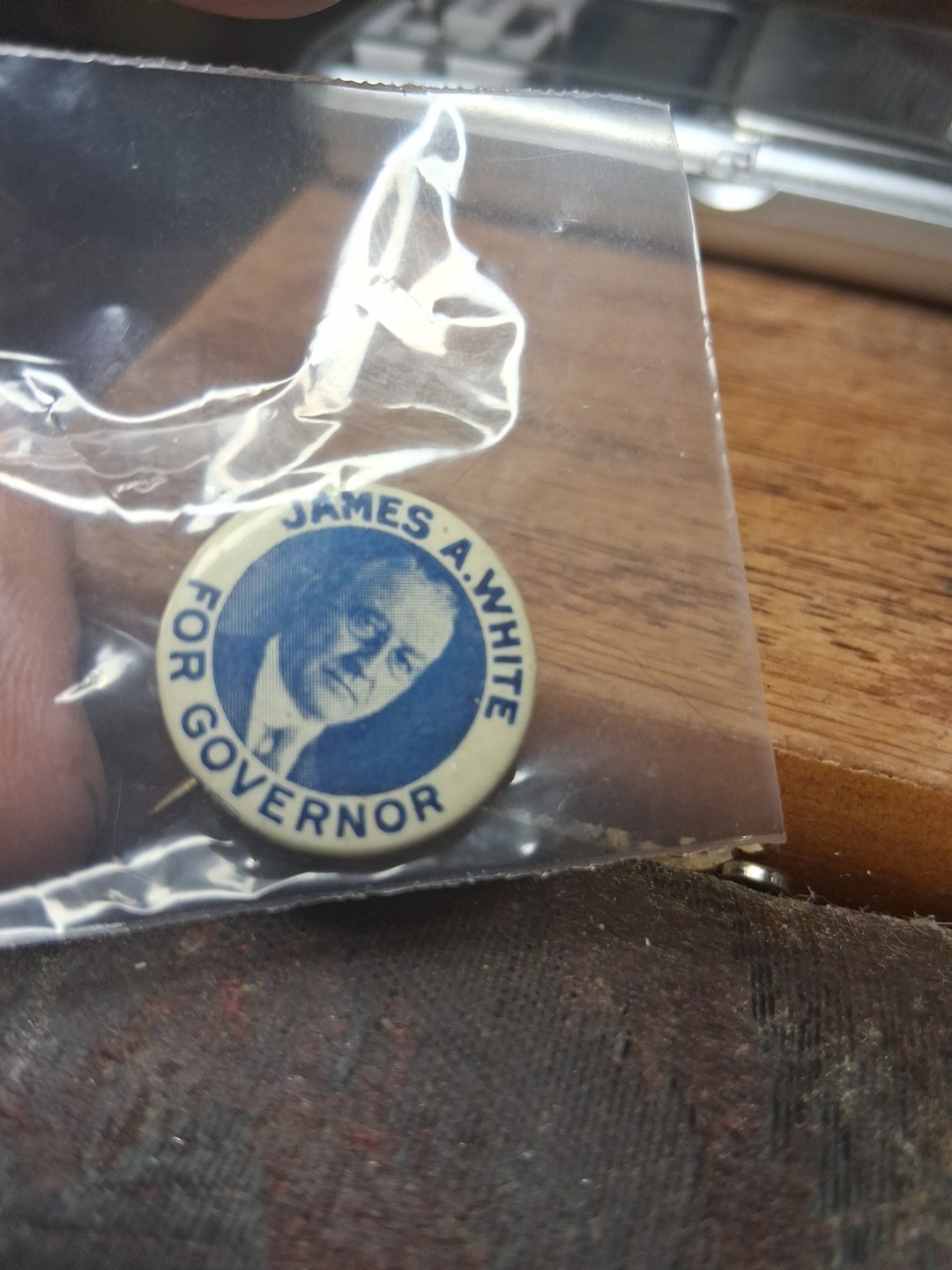 scarce 1924 Ohio James A. White for Governor Political pin made by IPEU 177