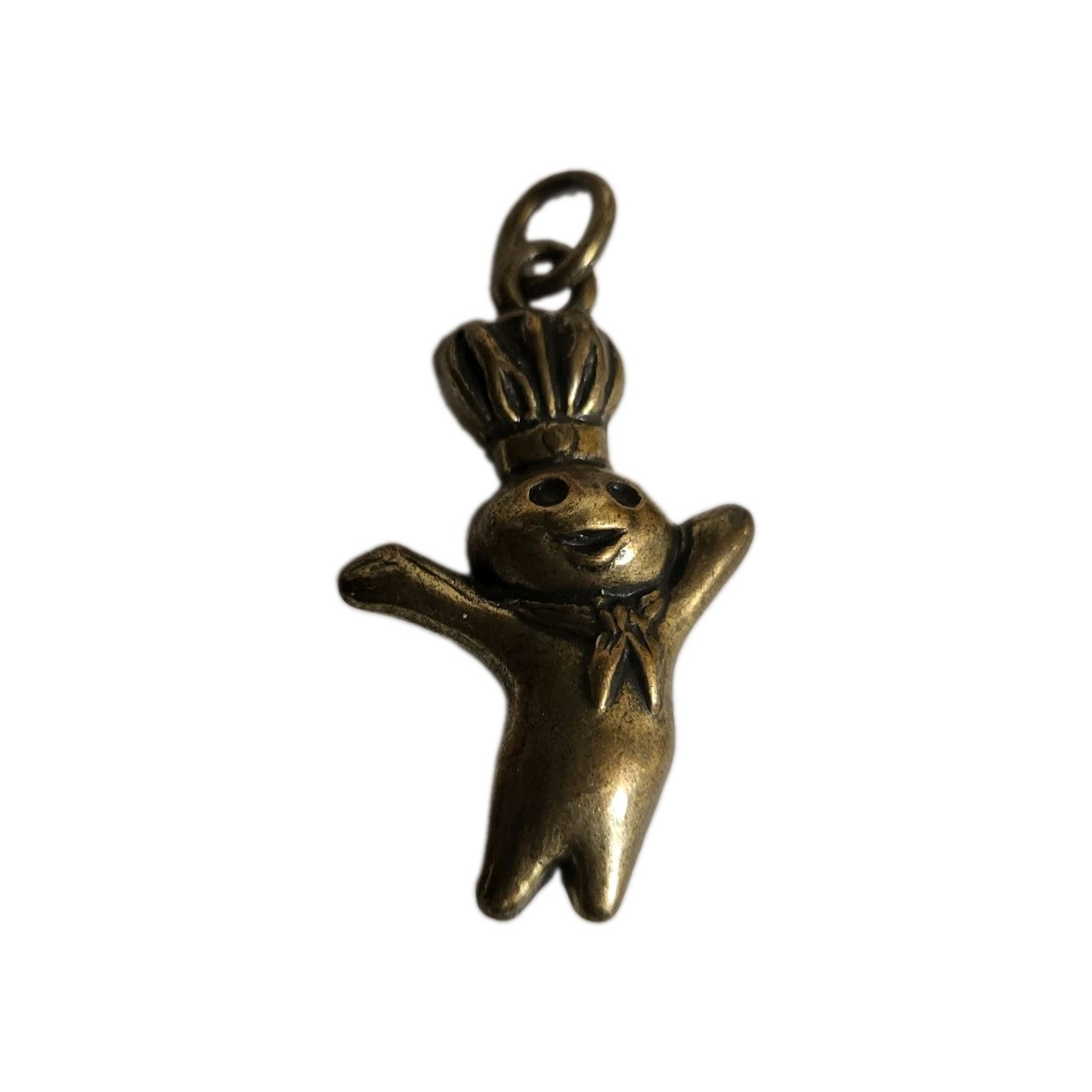 Vintage Pillsbury Doughboy  Metal Brass? Keychain /Jewelry Charm