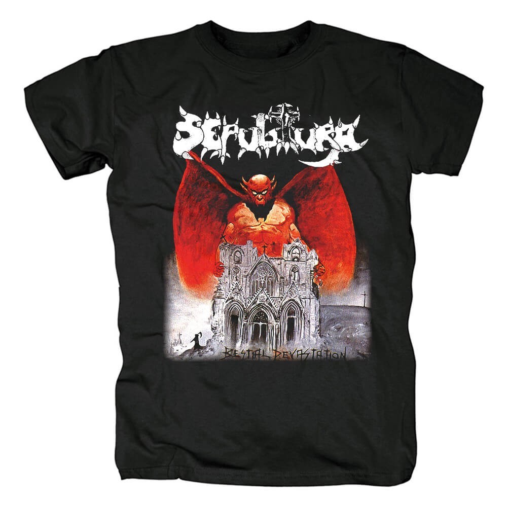 Vintage Sepultura Metal Band Heavy Cotton Black Full Size Unisex Shirt CC201