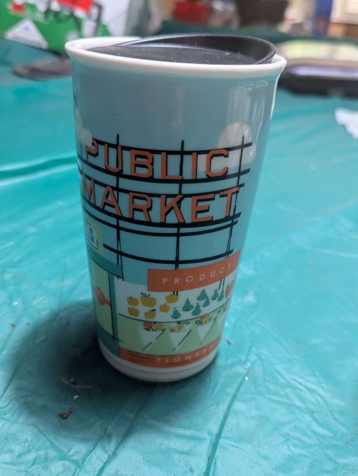 Starbucks First Store 2016 Pike Place Ceramic Travel Mug Tumbler Coffee Tea 12oz Starbucks First Store 2016 Pike Place Ceramic Travel Mug Tumbler Coffee Tea 12oz