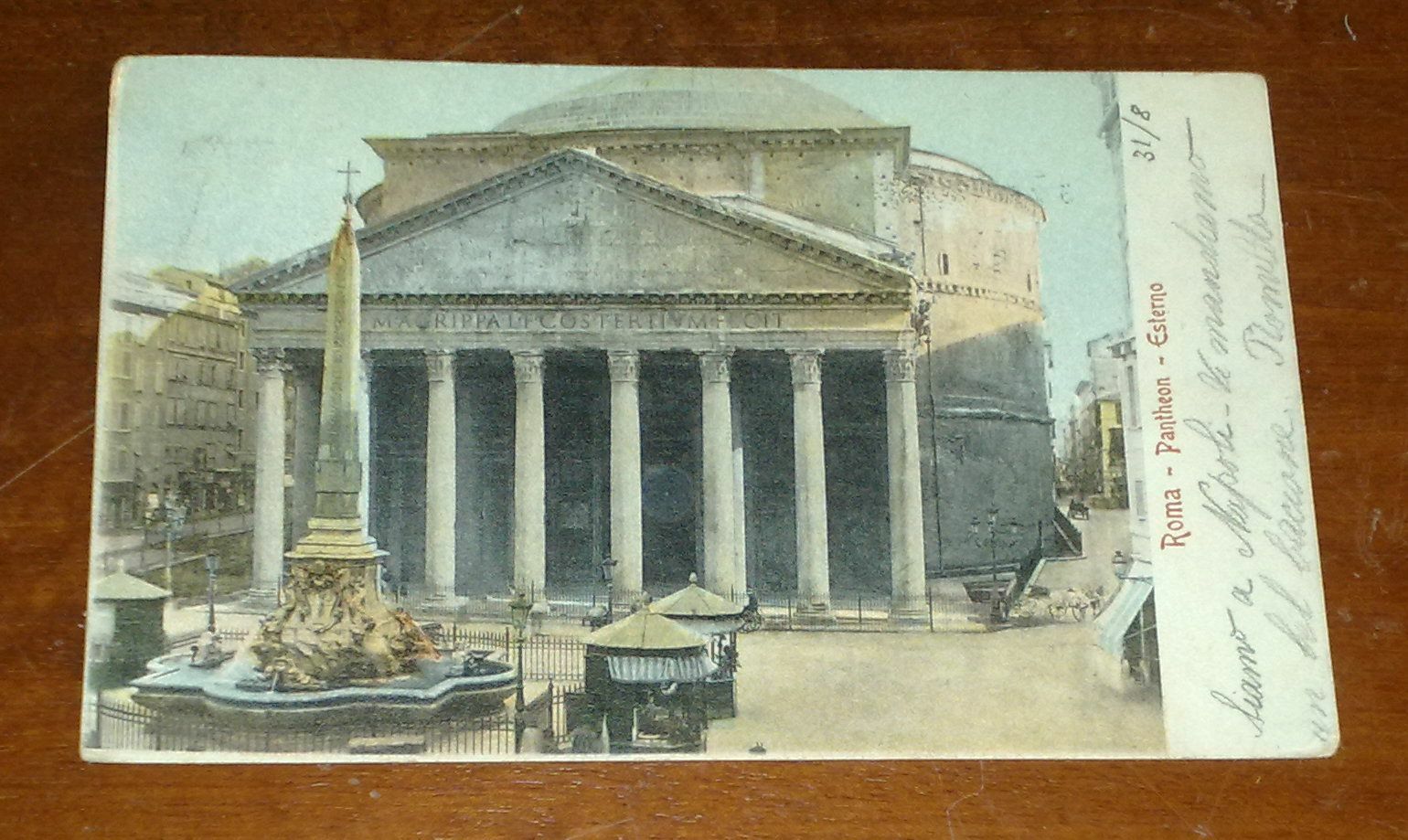 ROME - PANTHEON - Exterior vintage postcard travelled