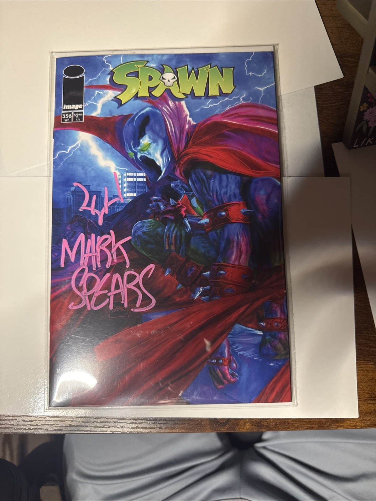 Spawn #356 Cover and Signed and remarked By Mark Spears (pink),(rare)