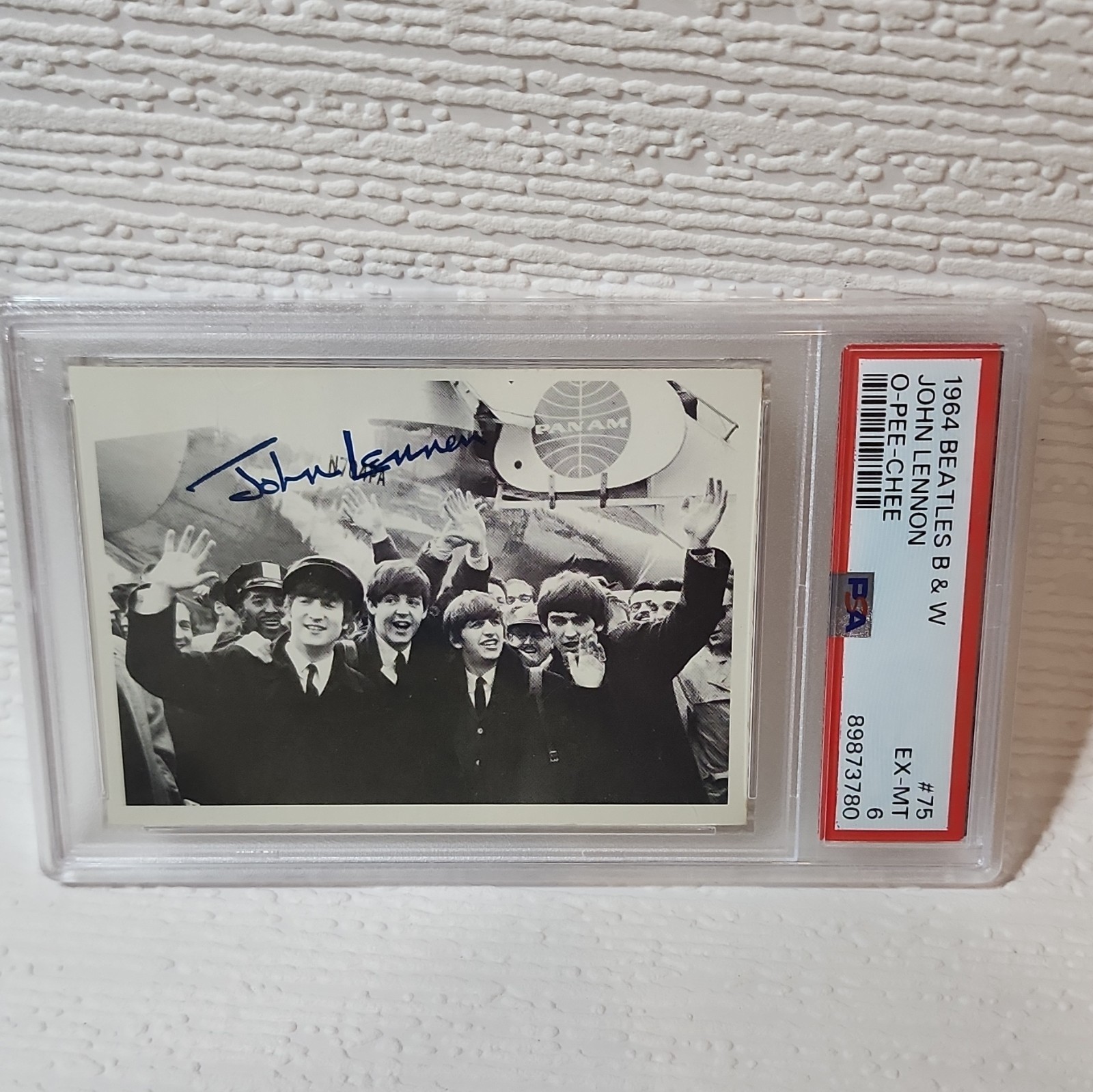 1964 O-Pee-Chee Beatles John Lennon #75 Series 2 B&W PSA 6 EX-MT Card 1964 O-Pee-Chee Beatles John Lennon #75 Series 2 B&W PSA 6 EX-MT Card