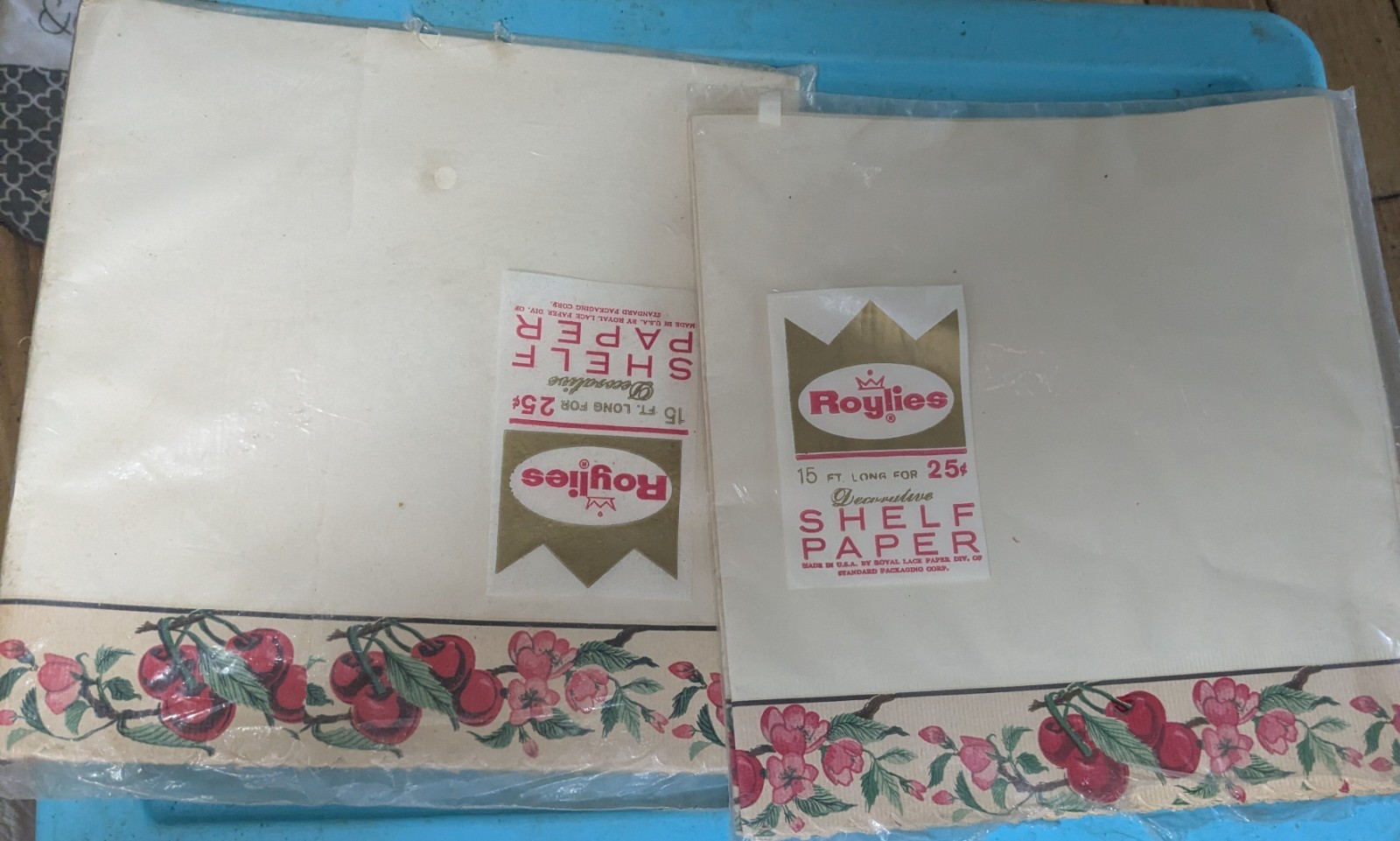 Vintage Roylies Shelf Paper 2 Packages CHERRIES NIP 15 feet Each Vintage Roylies Shelf Paper 2 Packages CHERRIES NIP 15 feet Each